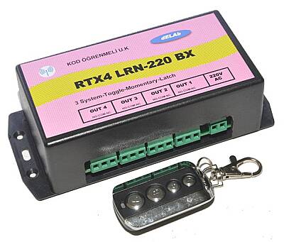 4 Kanal Kod Öğrenmeli Uzaktan Kumanda Seti (RTX4-LRN-220BX) - 1
