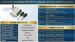 4 Kanal Kod Öğrenmeli Uzaktan Kumanda Seti (RTX4-LRN-BX-CH) - 2