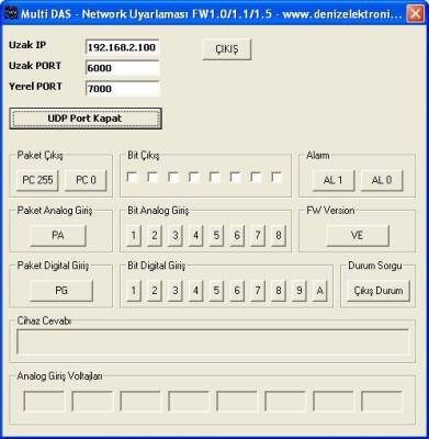 MultiDAS Kontrol Kartı (Ağ/Network/İnternet Üzerinden Kontrol) - 2